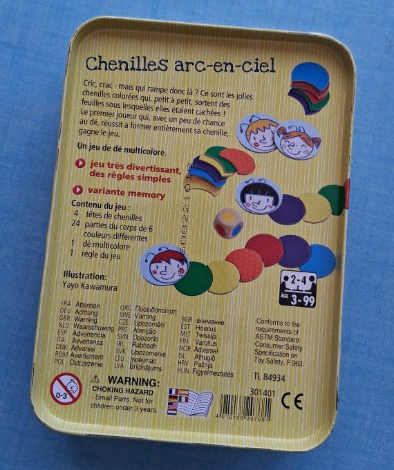 Jeu chenilles arc-en-ciel