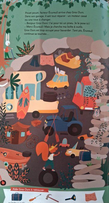 Cherche et trouve avec facteur écureuil et ses amis de la forêt