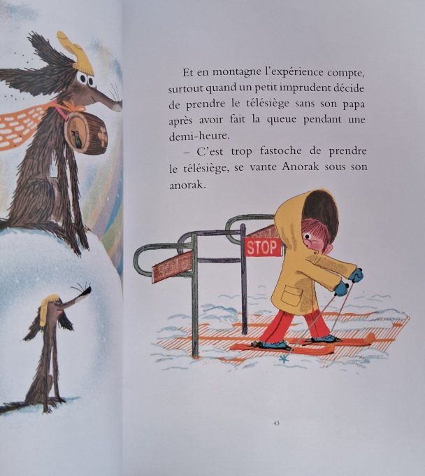 Chien Pourri fait du ski