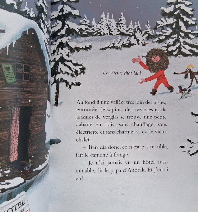 Chien Pourri fait du ski