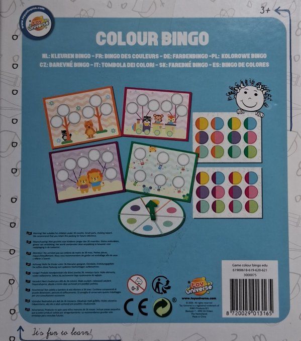Jeu Colour bingo, loto des couleurs