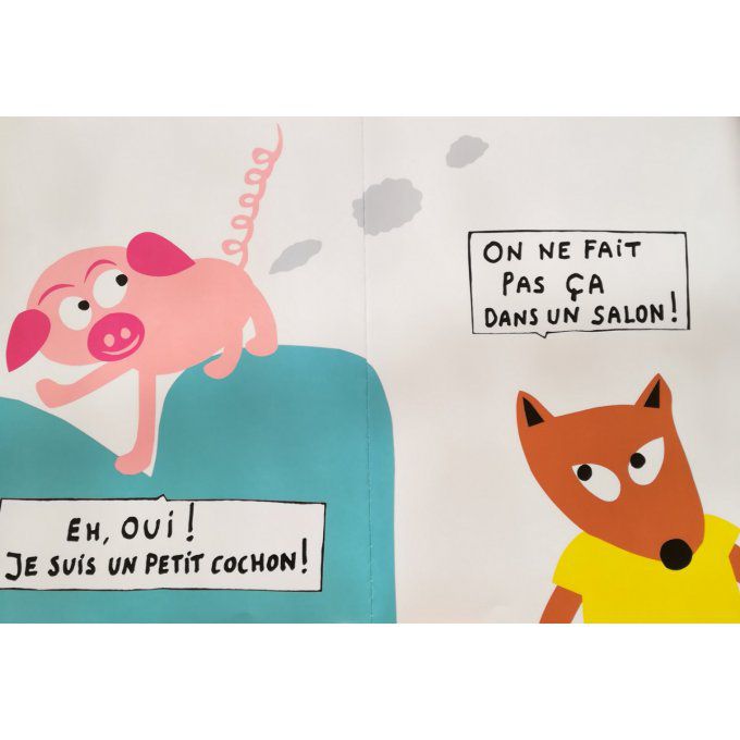 Un petit cochon dans un salon