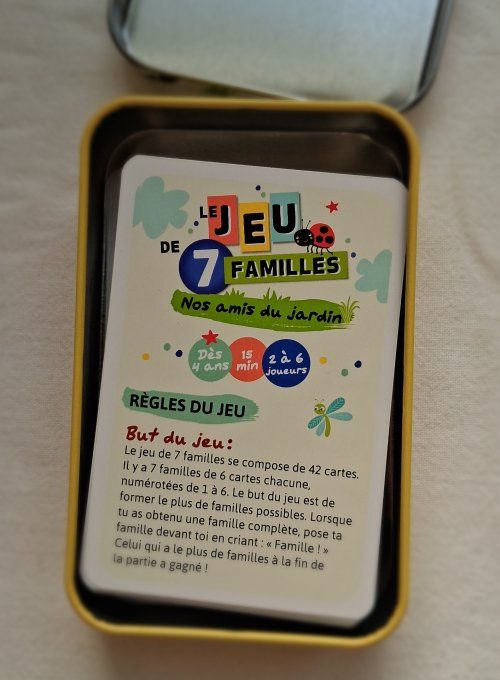 Jeu de 7 familles nos amis du jardin