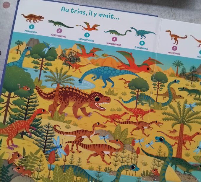 Cherche, trouve et compte jusqu'à 10, les dinosaures