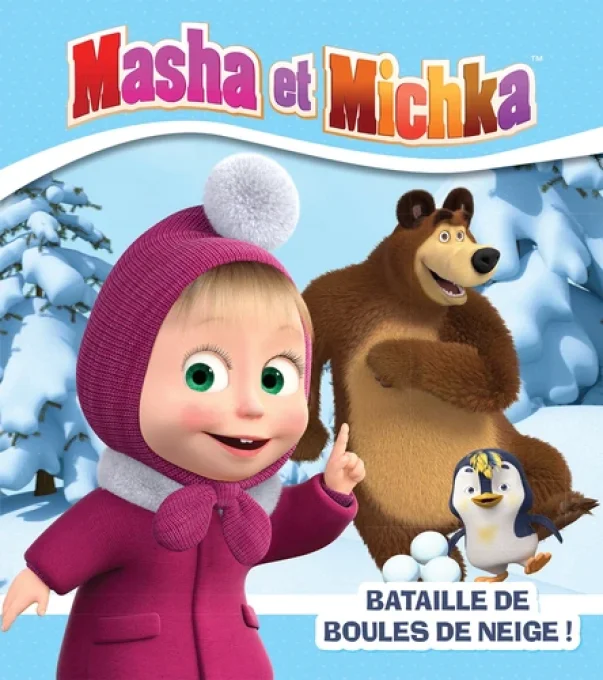 Masha et Michka bataille de boules de neige