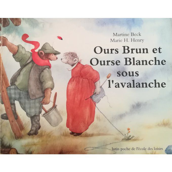 Ours brun et ourse blanche sous l'avalanche