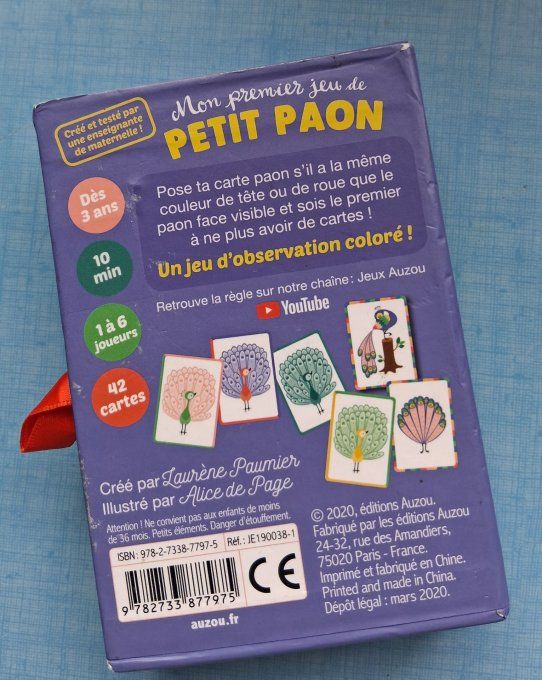 Jeu petit paon