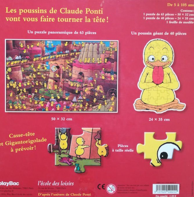 Les poussins de Claude Ponti, 2 incroyabilicieux puzzles