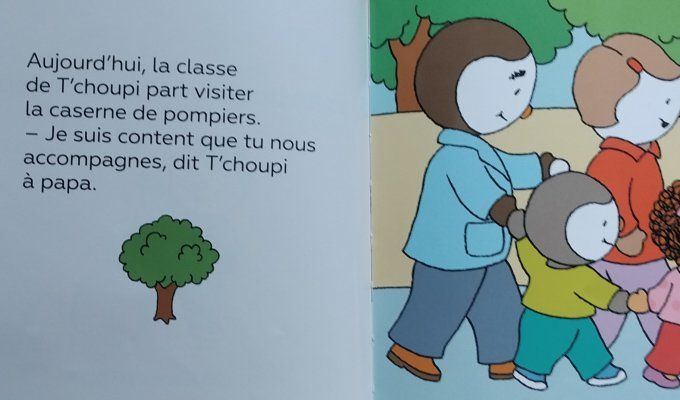 T'choupi visite la caserne de pompiers