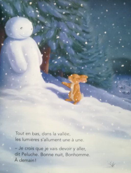 Un câlin pour le bonhomme de neige