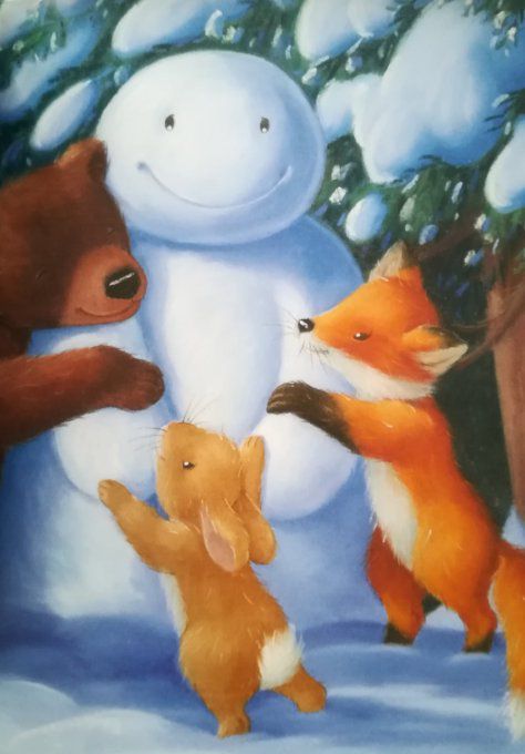 Un câlin pour le bonhomme de neige
