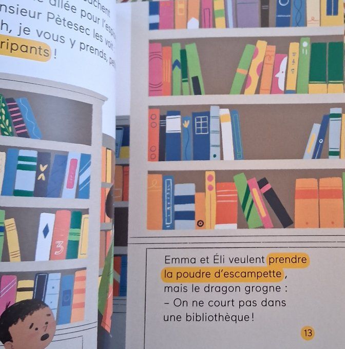 Un dragon à la bibliothèque pour le CP
